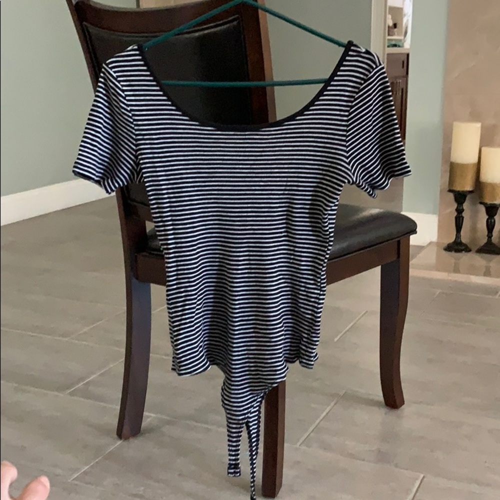 Women’s striped bodysuit.